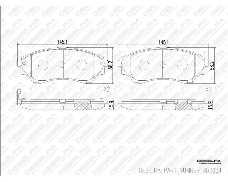 Ford Ranger 2 / BT-50 3.0 TDCI Front Brake Pads - Deselra